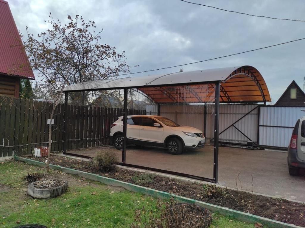 Прозрачные шторы ПВХ для навеса под автомобиль в Ивоте